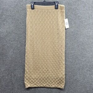 And Now This Women's XS Crochet Skirt Camel Brown NWOT